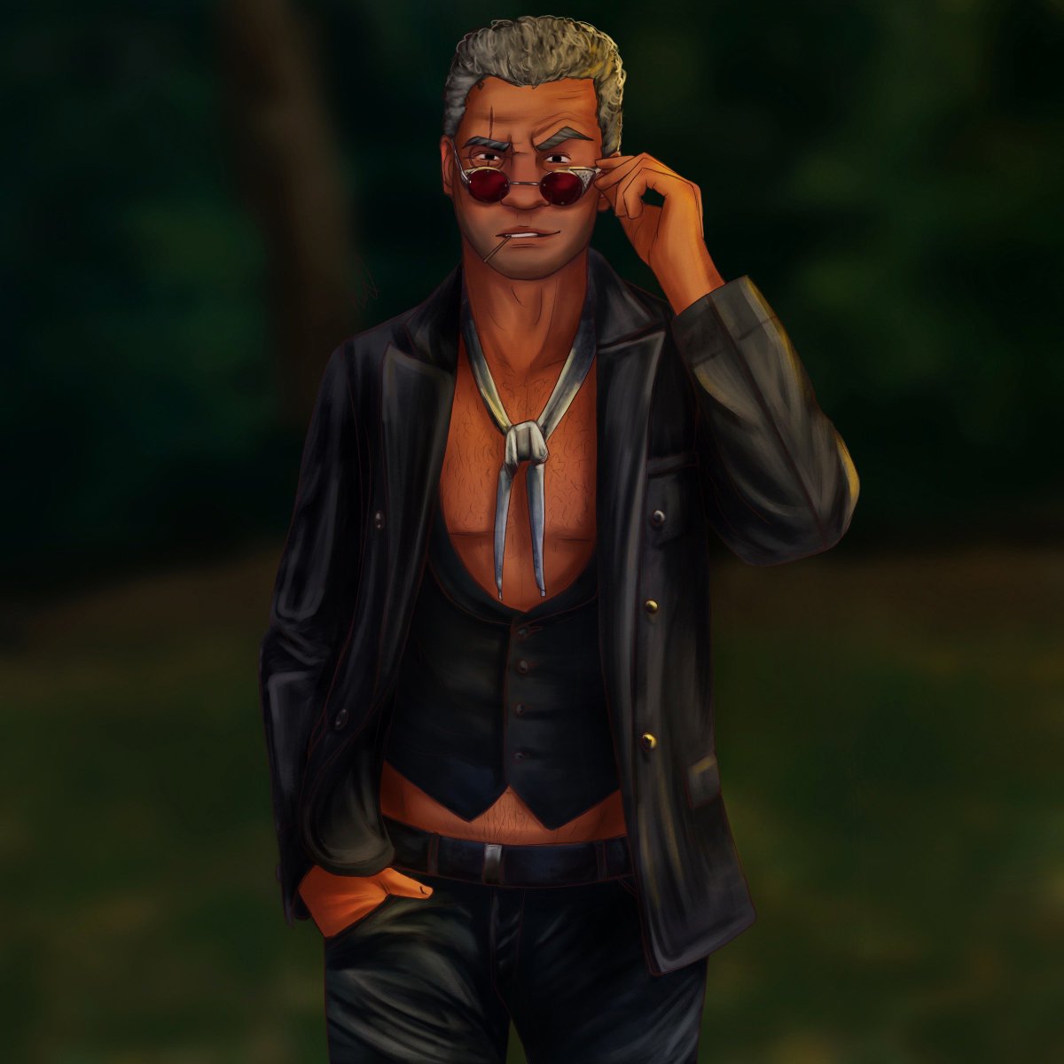 MiddiMidori's tweet photo. A Good Omens Crowley Crosshair AU Commission for @emeraldjedi9904 😈
Plus a little shirtless version 😉 https://t.co/Dvwkx6hpdr