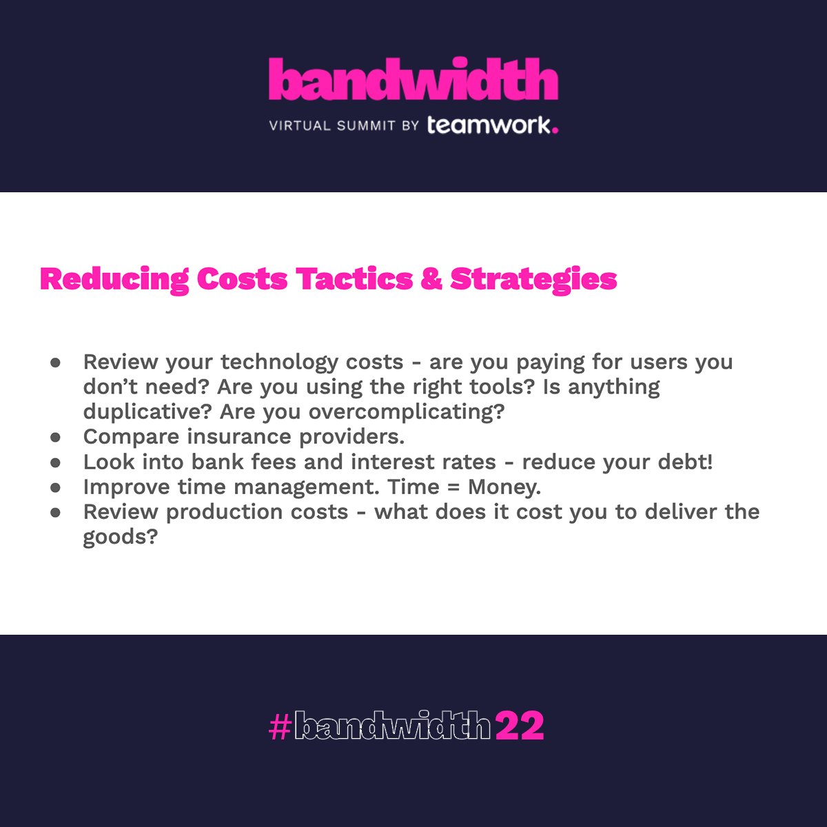 teamworkdotcom's tweet photo. "What features of the things you already pay for are you duplicating with another tool you're using?" - @stephnissen_ on duplicity, reducing costs
#bandwidth22 https://t.co/lkIa5kNSmK