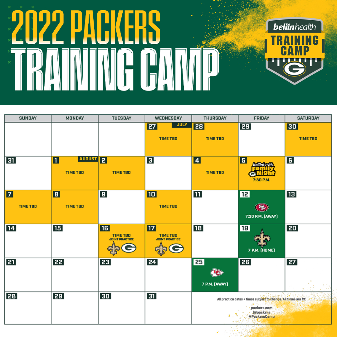 Green Bay Packers on X: 'Mark your calendars! Dates are set for