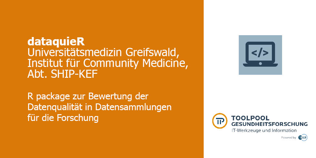 TMF_eV's tweet photo. In der Sitzung der TMF-AG IT-Infrastruktur &amp; Qualitätsmanagement gab es heute eine Einführung in die Funktionen des 
"R packages" der @umgreifswald zur Bewertung der Datenqualität. 
Mehr Infos zu dem Produkt im TMF #ToolPool #Gesundheitsforschung:
➡️https://t.co/L20VZ6I8MZ https://t.co/rDZ6nsIgSO