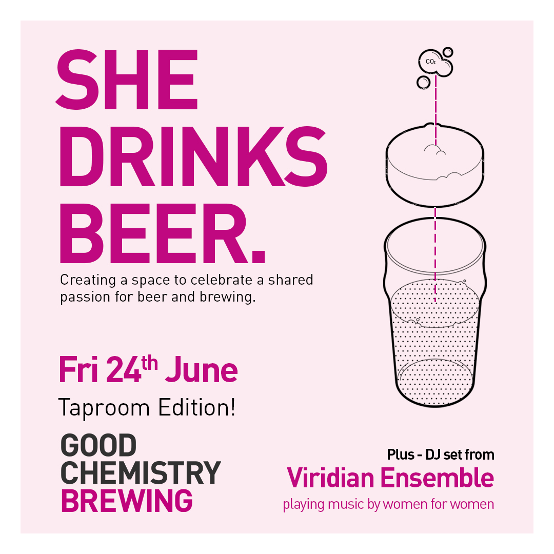 SHE DRINKS BEER Taproom Edition❤️
TOMORROW, 5pm, BS2 0RG🍻

If you’ve been looking for an opportunity to get together with the girls, what are you waiting for? 
Tasty beers from GCB🍻
Top tunes from <a href="/viridianimprov/">Viridian Ensemble</a> 🎧
Great food from <a href="/SmakBristol/">Smak Bristol</a> 🎉

Cheers,
Kelly, Lorin &amp; Ruth😄