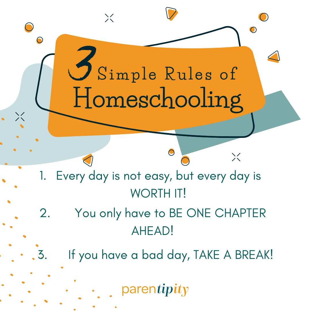 Every family has a different idea of what homeschooling looks like. Yours will find its own style! 😉💯   ​ ​#Parentipity #Homeschool #Homeschoollife #Homeschooling #Homeschoolrules