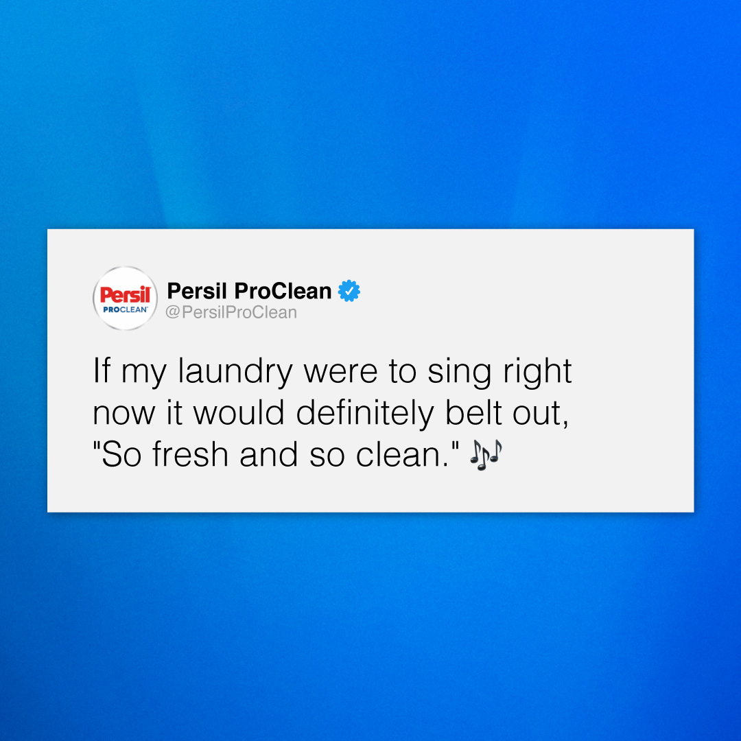 PersilLaundry's tweet photo. Show some 💙 if you sang this as you read it.  

#persilproclean #cleanclothes #laundryday #smellssogood #laundrypro #testimonial https://t.co/qQErRJkLVi