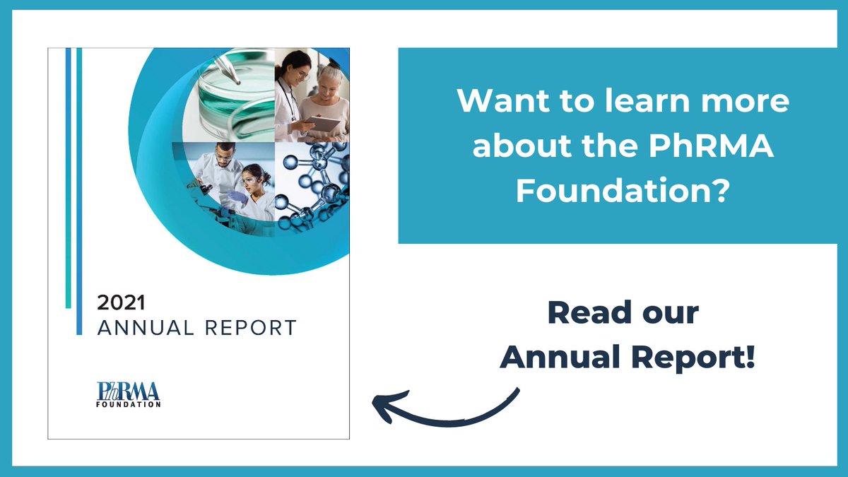 PhRMAfoundation's tweet photo. The PhRMA Foundation is dedicated to funding innovative #research &amp; growing a diverse talent pipeline for academia, government &amp; industry by catalyzing the careers of promising researchers. Learn about our #grants &amp; award recipients in our Annual Report: https://t.co/mcj9FYHhcy https://t.co/rLlPDNn3qt