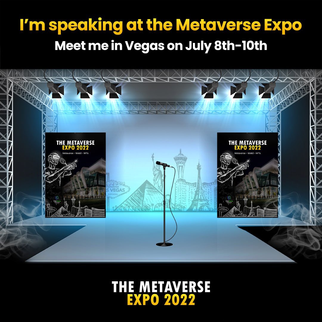 OrangeCaesar2's tweet photo. Robert Browning @RobAte25 is speaking at the @Metaverse_Expo in Las Vegas on 8th-10th July! 🤩

Don’t miss the chance to connect and interact with industry leaders impacting the #Metaverse, Gaming and NFT space! 

👉 Buy your tickets here: https://t.co/Nx9v8sQSwy https://t.co/jFKFaTxURZ
