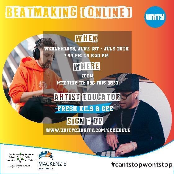Tune in tonight free as I cook on the MPC for <a href="/unitycharity/">Unity Charity</a> ‘s acclaimed beatmaking workshop! 

Free sound pack for all attendees from one of the industries top sound designers!