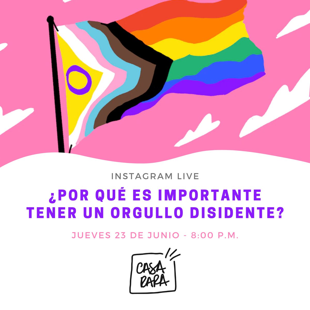 CasaRara2's tweet photo. ¿Por qué es importante tener un orgullo disidente? Conversamos de eso este jueves en nuestro Instagram. ¡Nos vemos!

#CasaRara #SomosFamilia https://t.co/2Xc9esNtgH