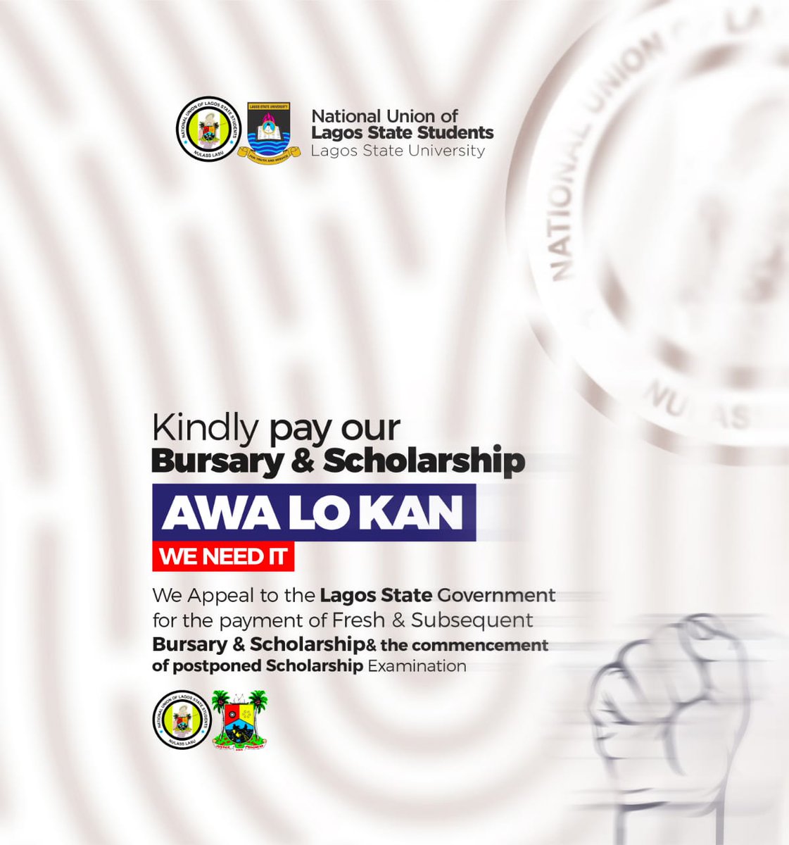OfficialNulass's tweet photo. #PayourBusary https://t.co/tXffYs3Ieo