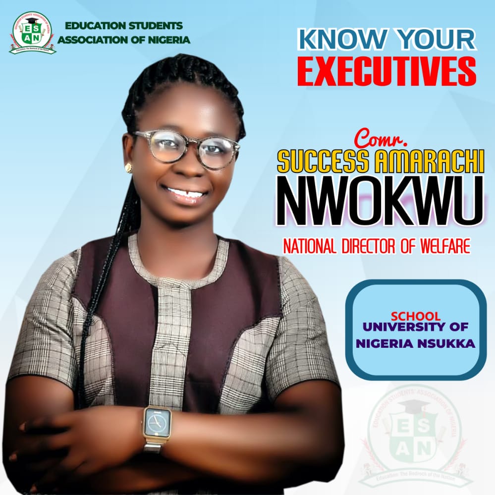 EsanNigeria's tweet photo. KNOW YOUR EXECUTIVES
#3rdSeries

Comrade Success Amarachi Nwokwu, university of Nigeria, Nsukka.
#Esan
🇳🇬 https://t.co/CIdvbtn5XF