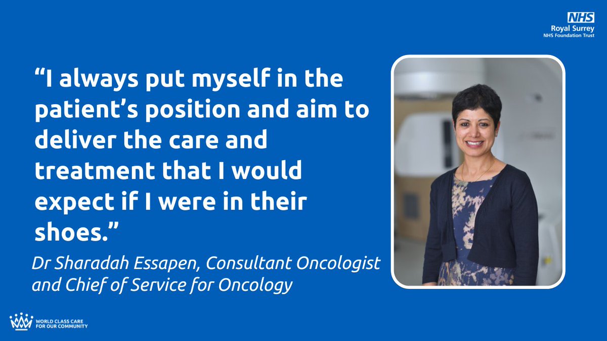 Meet consultant and Chief of Service for Oncology, Sharadah. She has been a dedicated member of our #cancer service team for 23 years. She is always looking to improve the service and believes strongly in learning from feedback #25yearsofstlukes 

👉 bit.ly/3aZcC8X 👈