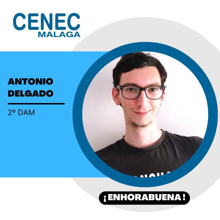 cenecmalaga's tweet photo. Hoy queremos felicitar a nuestro alumno Antonio Delgado del Ciclo Superior de Desarrollo de Aplicaciones Multiplataforma por su nuevo empleo en ARES Conocimiento del negocio.
¡Enhorabuena Antonio!

#empleo #futuro #wearworking #dam #oportunidades #practicas #developer https://t.co/HAUv0hxm7S