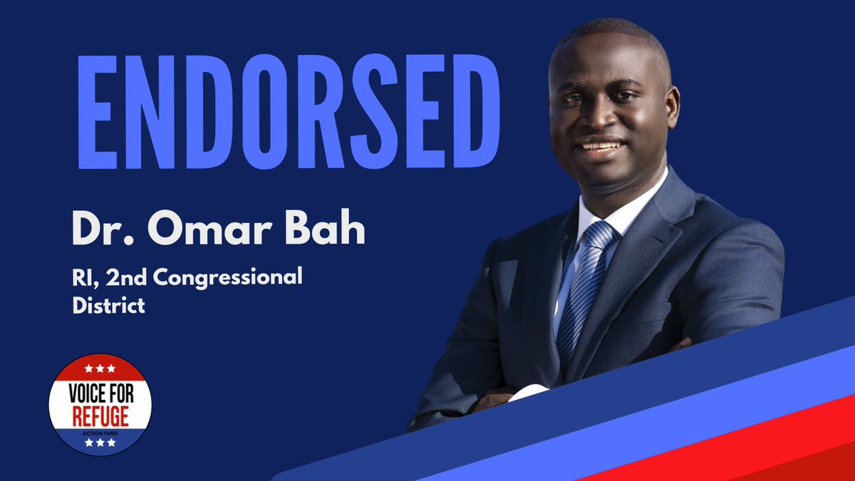 bah_omar's tweet photo. I am proud to be one of only four candidates to receive the endorsement of Voice for Refuge. As a former refugee I understand the struggles of working class Rhode Islanders better than anyone else in this race, and will bring this perspective to Washington D.C. #BahForCongress https://t.co/IQNUVSICTB
