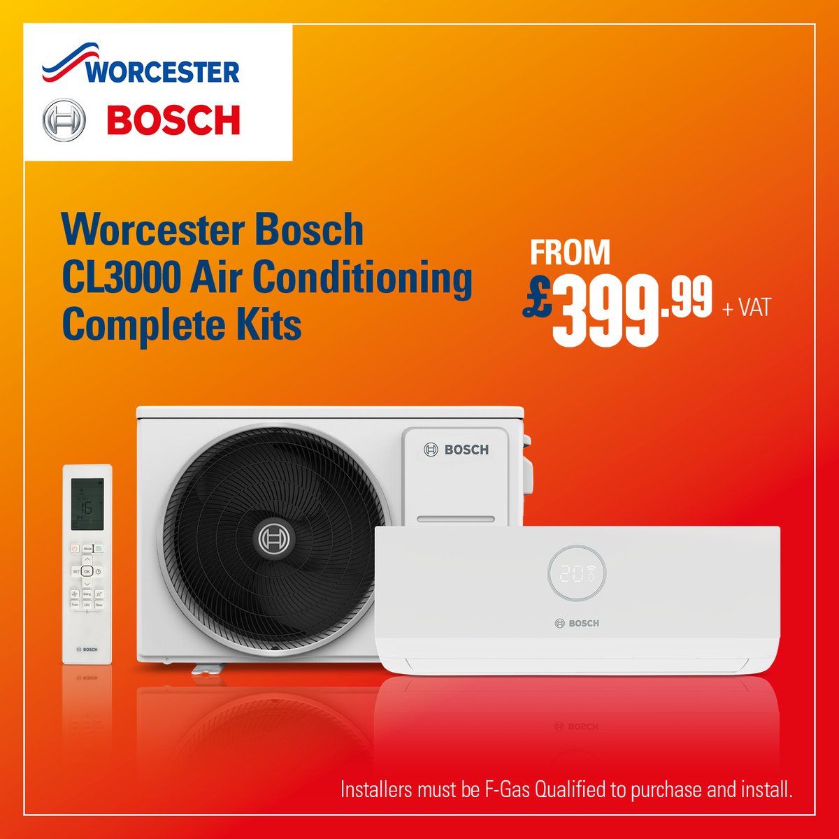 The Worcester 3000i air conditioning unit delivers both heating and cooling for homes or small businesses - providing comfort throughout the year. 

Prices from £399.99. 

Prices exclude VAT and available to our Trade Only customers as per our T&amp;C's. ow.ly/a1tE50JClM4
