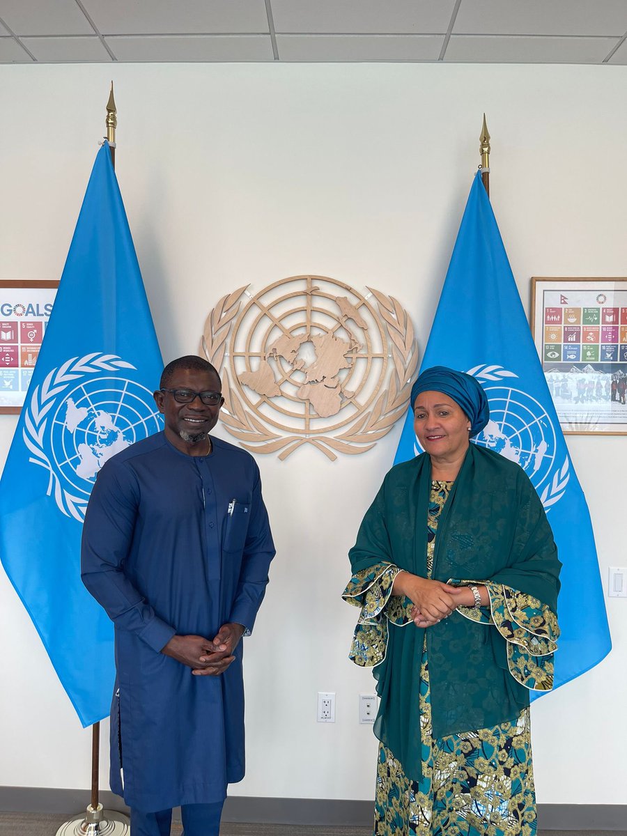 I was delighted to meet with #UN #DSG <a href="/AminaJMohammed/">Amina J Mohammed</a>. Inspired by her inspirational leadership and commitment to SDGs &amp; #Agenda2030, in support of enhanced UN partnership with #Cameroon to accelerate the implementation of the #SDGs.