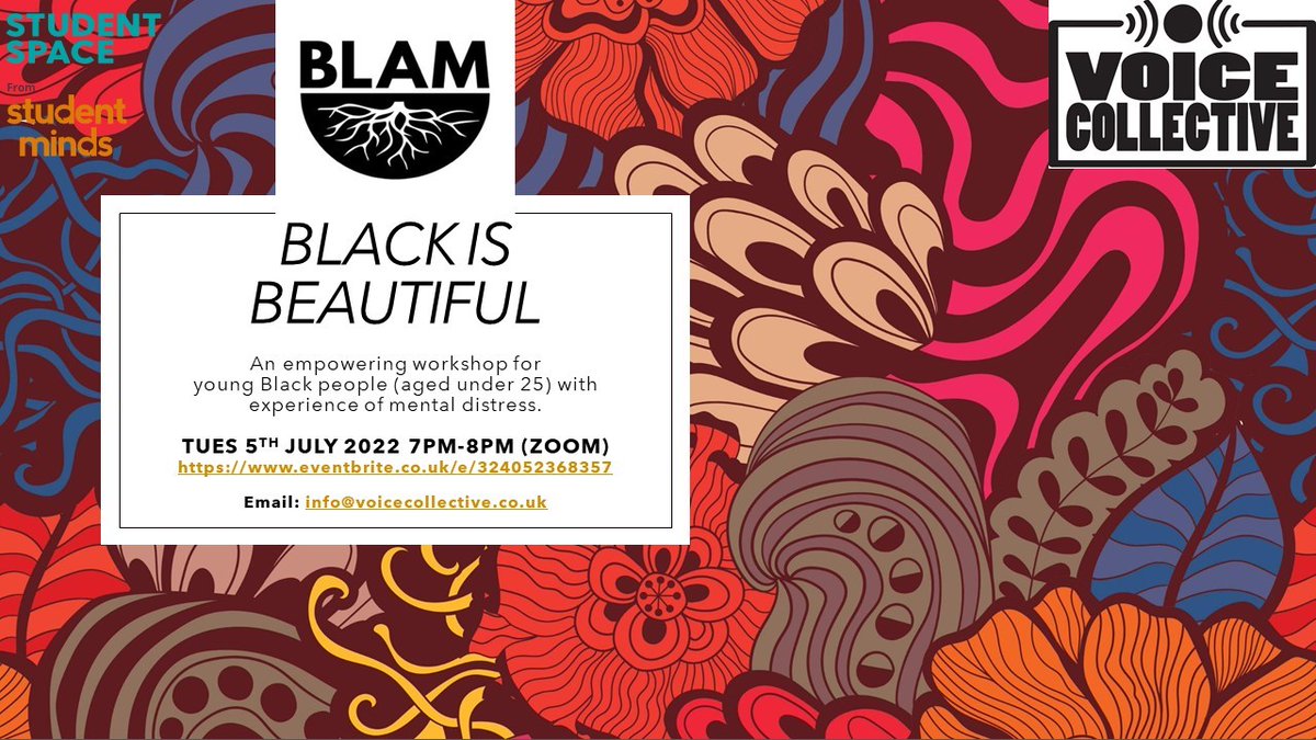 We are really looking forward to this collaboration Tuesday 5th July 7-8pm with <a href="/BLAMCharity/">BLAM UK</a> and <a href="/StudentMindsOrg/">Student Minds</a>. You can sign up here on Eventbrite eventbrite.co.uk/e/blam-uk-work…