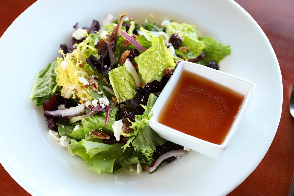 wealthystbakery's tweet photo. Our Savannah Salad is made with a premium lettuce mix, dried cherries, candied pecans, feta cheese, red onion and our house-made raspberry vinaigrette dressing. 🥗 https://t.co/YWX6lPz0y8