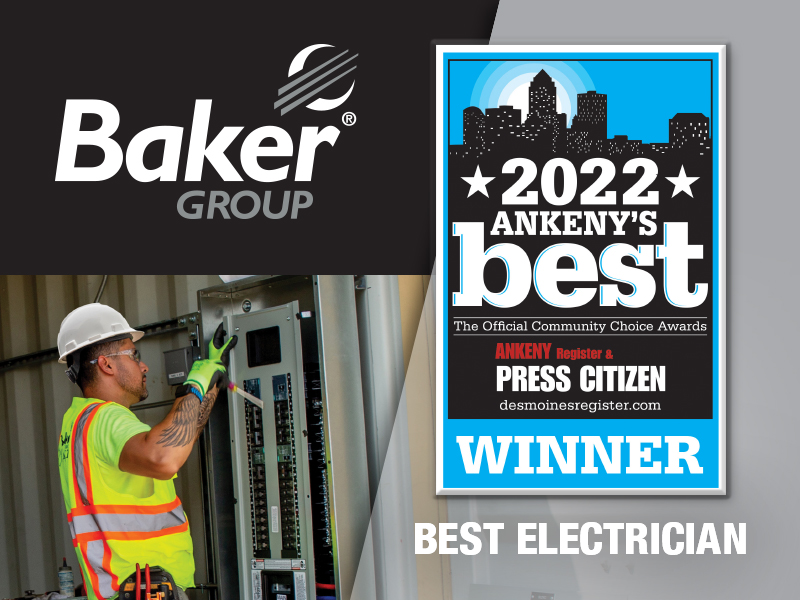 bakergroup63's tweet photo. Baker Group is a winner! Baker Group has been voted Best Electrician in Ankeny’s Best Of 2022 Awards.

https://t.co/edpDRkk7FU https://t.co/izAYPJ74IW