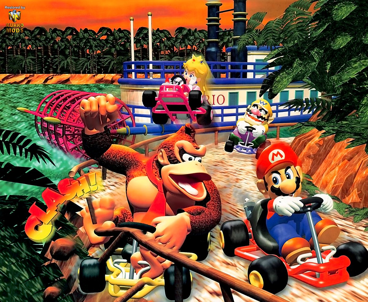 🌴Mario Kart 64🌴
Upscaled by AI and restored in Photoshop.
Hope you like it!
#MarioKart  #RETROGAMING  #Nintendo64