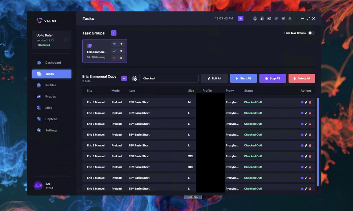 adicooks's tweet image. ty as always @ValorAIO @ProxyHeavenio @galaxygmails