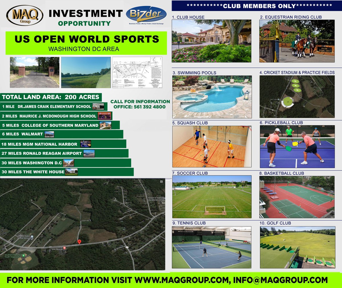 US OPEN WORLD SPORTS INVESTMENT OPPORTUNITY!!! Contact MAQGROUP.COM INFO@MAQGROUP.COM call 561 392 4800 - maqgroup.com WASHINGTON DC AREA 200 ACRES #maqgroup #ccusa #usopen #world #sports #usopenworldsports #soccer #tennis #golf #basketball #pickleball