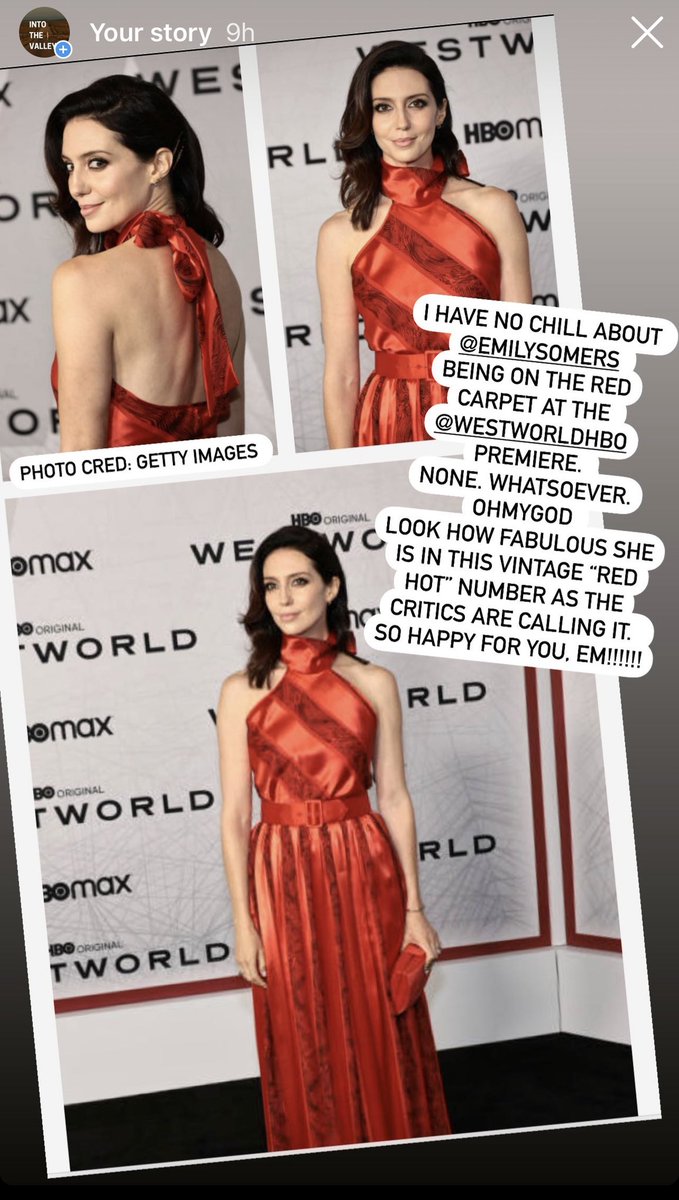<a href="/EmilySomers/">Emily Somers</a> on the <a href="/WestworldHBO/">Westworld</a> premiere carpet is just 😍😍😍. 

<a href="/ITVFilm/">IntotheValleyFilm</a> #emilysomers #westworld #westworldpremiere