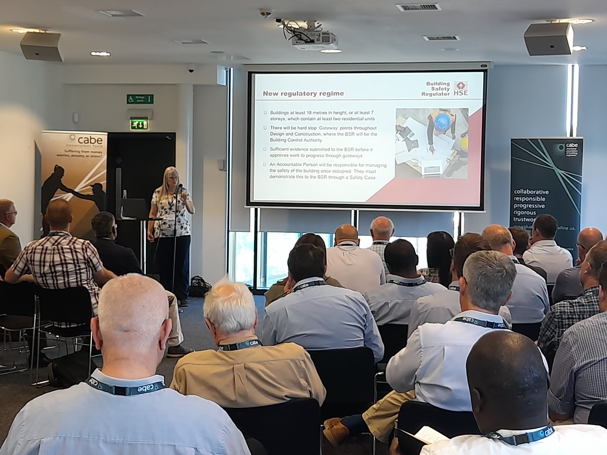 cbuilde's tweet photo. The new regulatory regime will include hard stop gateway points throughout design and construction, where the Building Safety Regulator will be the Building Control Authority.
Annette Hall, @H_S_E at #buildeng Guildford https://t.co/08Z3q4QaPT