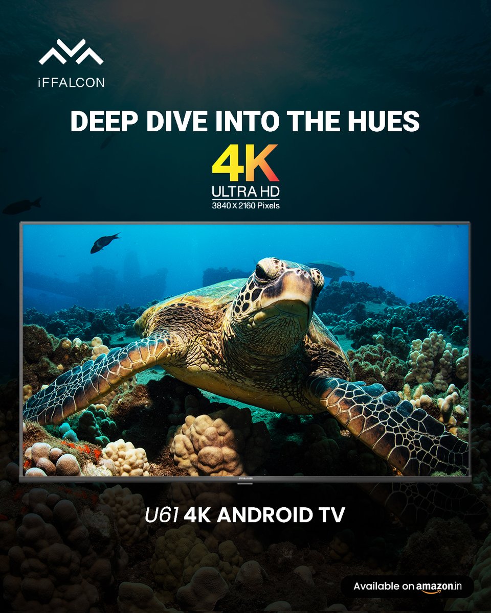 iFFALCONIndia's tweet photo. Redefine your watching experience with the iFFALCON U61 4K Android TV. The 4K UHD feature never compromises on the picture quality and provides the best visual output always.
Shop now: https://t.co/dx3NDbZbrz 
#iFFALCON #U61 #4K #AndroidTV #TV #SmartTV #4KUHD  #Television https://t.co/R6UxYKARrm