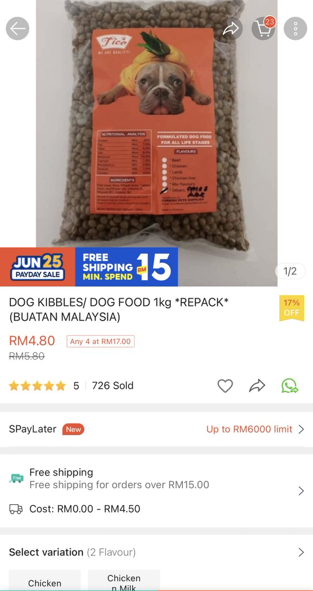 meinmokhtar's tweet photo. Makanan anjing dah habis. Kalau ada nak sponsor rm5 utk 1kg kibble boleh roger. Fundraising ni saya tak masuk dalam asb. #nothing2hide https://t.co/CjXtK5qVGb