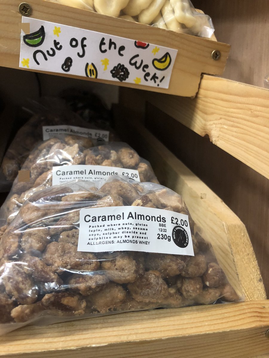 HABwholefoods's tweet photo. #nutoftheweek time 🤪 rumour has it that the phrase “as sweet as a nut” was coined by someone who tasted one of these bad boys!🔫💪 #caramelalmond https://t.co/xiefRCdtXo