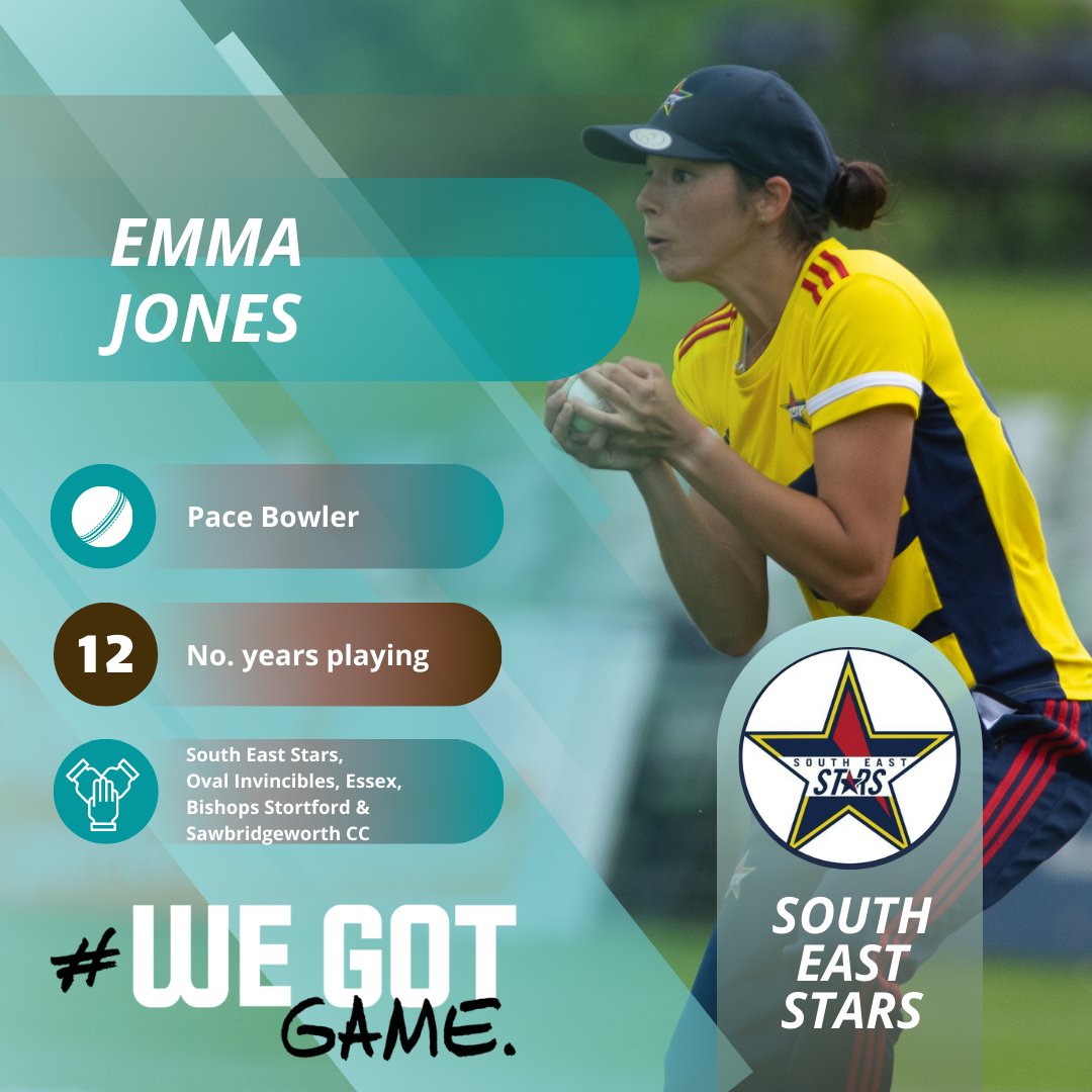 SurreyCricketFd's tweet photo. Our player profile spotlight today falls on Emma Jones, who was encouraged by her dad to join her local club and now plays for @SEStarsCricket, Oval Invincibles & @EssexCricket.
💻Read more about Emma's cricketing journey: https://t.co/lpaUlarKPi
#SWBCM #WeGotGame https://t.co/9pxsUJ5o55