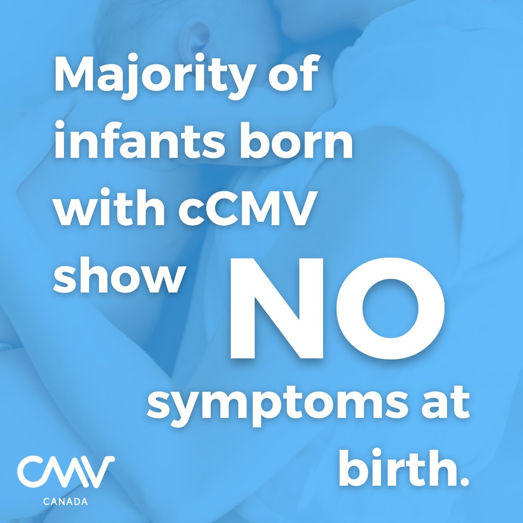 The majority of children born with cCMV will be asymptomatic at birth — meaning they show no symptoms — and 15-20% of asymptomatic newborns will develop late-onset hearing loss. This is why screening for ALL newborns is so important! 

#cmvfacts #reduceyourrisk #cmvawareness