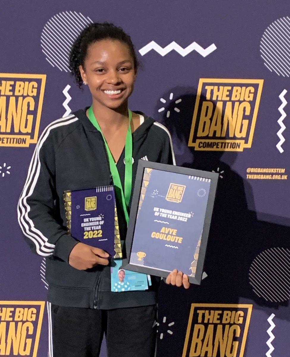 OMG!!I’ve just been awarded The UK Young Engineer of the Year ‘22 from the @BigBangUKSTEM @ the #BigBangCompetition for my #AirQuality Pavilion project.I am blown away!😁Thank you everyone for believing in my project! #coding #engineering #sustainability #womenintech #STEM #tech