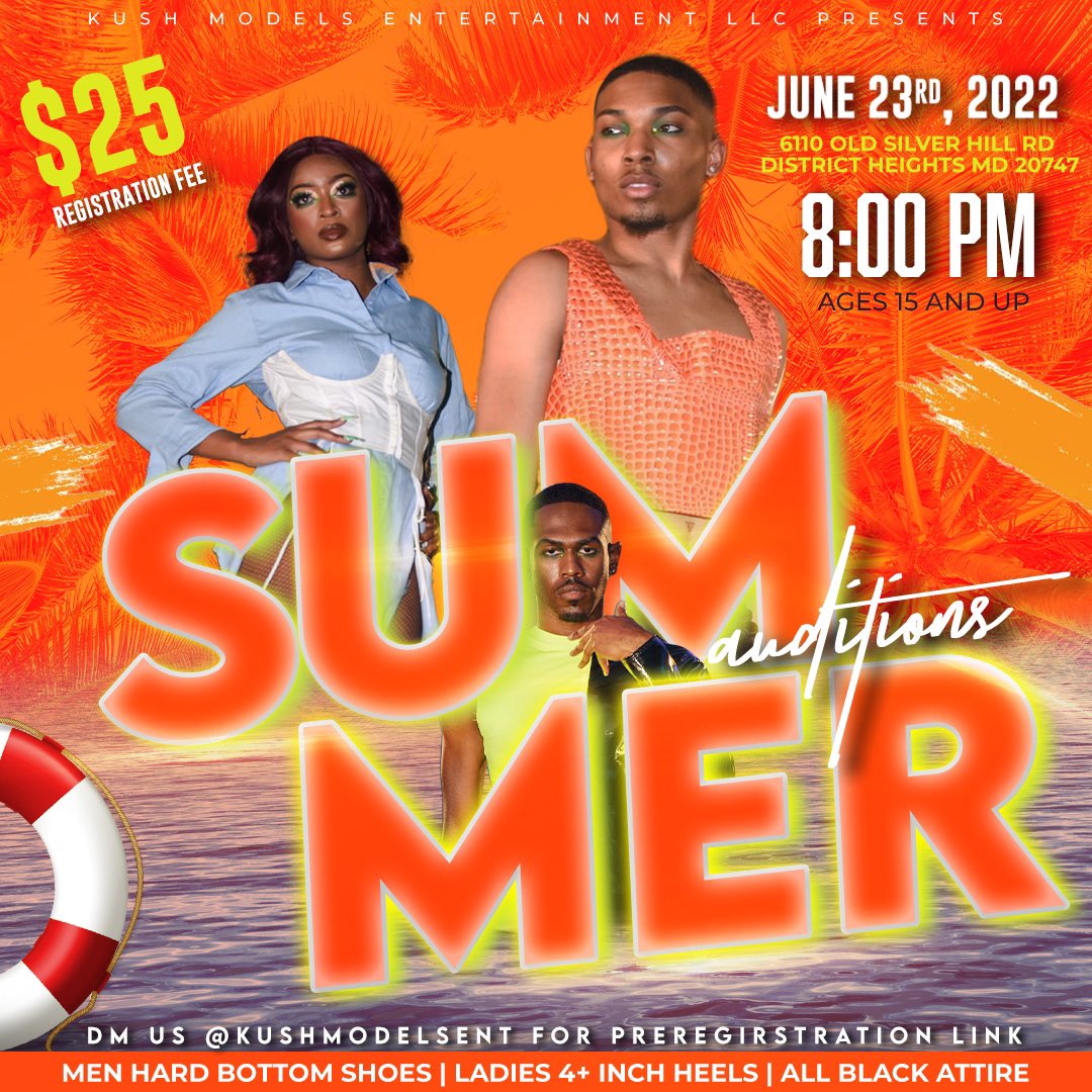 kushmodelsent's tweet photo. 🗣 Calling all Models, Dancers &amp; Performers ✨🧡 @KushModelsENT Summer Auditions | TOMORROW! ✨ https://t.co/OlqNnPr0fq