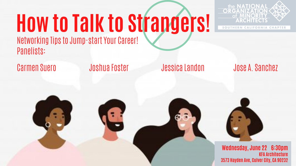 Did you skip AIA National? Want to still network and meet some new colleagues?  Come join us tonight  at KFA Architecture in Culver City.  Bring some business cards!  #socalnoma, #networking, # kfaarchitecture

Follow link to sign up: socalnoma.breezechms.com/form/d66deb