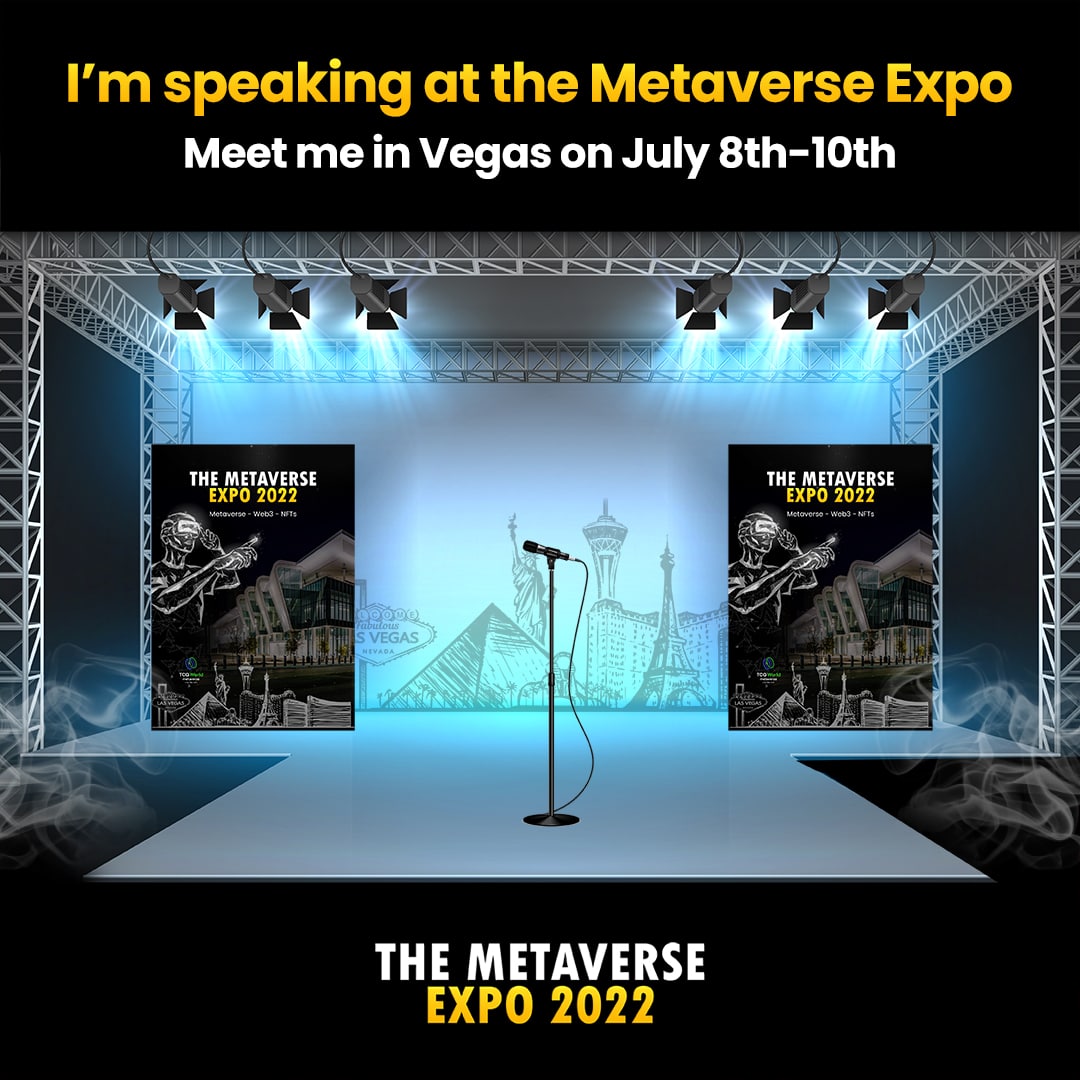 CodyCrayons's tweet photo. I’m speaking at the @Metaverse_Expo in Las Vegas on 8th-10th July! 🤩

Don’t miss the chance to connect and interact with industry leaders impacting the #Metaverse, Gaming and NFT space! 

👉 Buy your tickets here: https://t.co/GgIPNsp7iF https://t.co/E4HDPRnxZ4