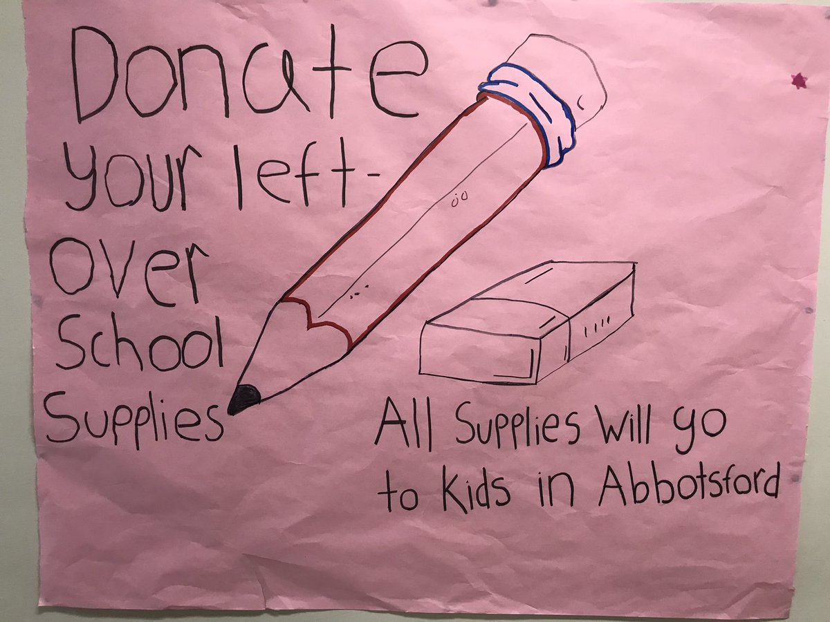 SayersStars's tweet photo. Kids helping kids help kids- Rick Hansen School Supply Drive https://t.co/fUkSbH92R2