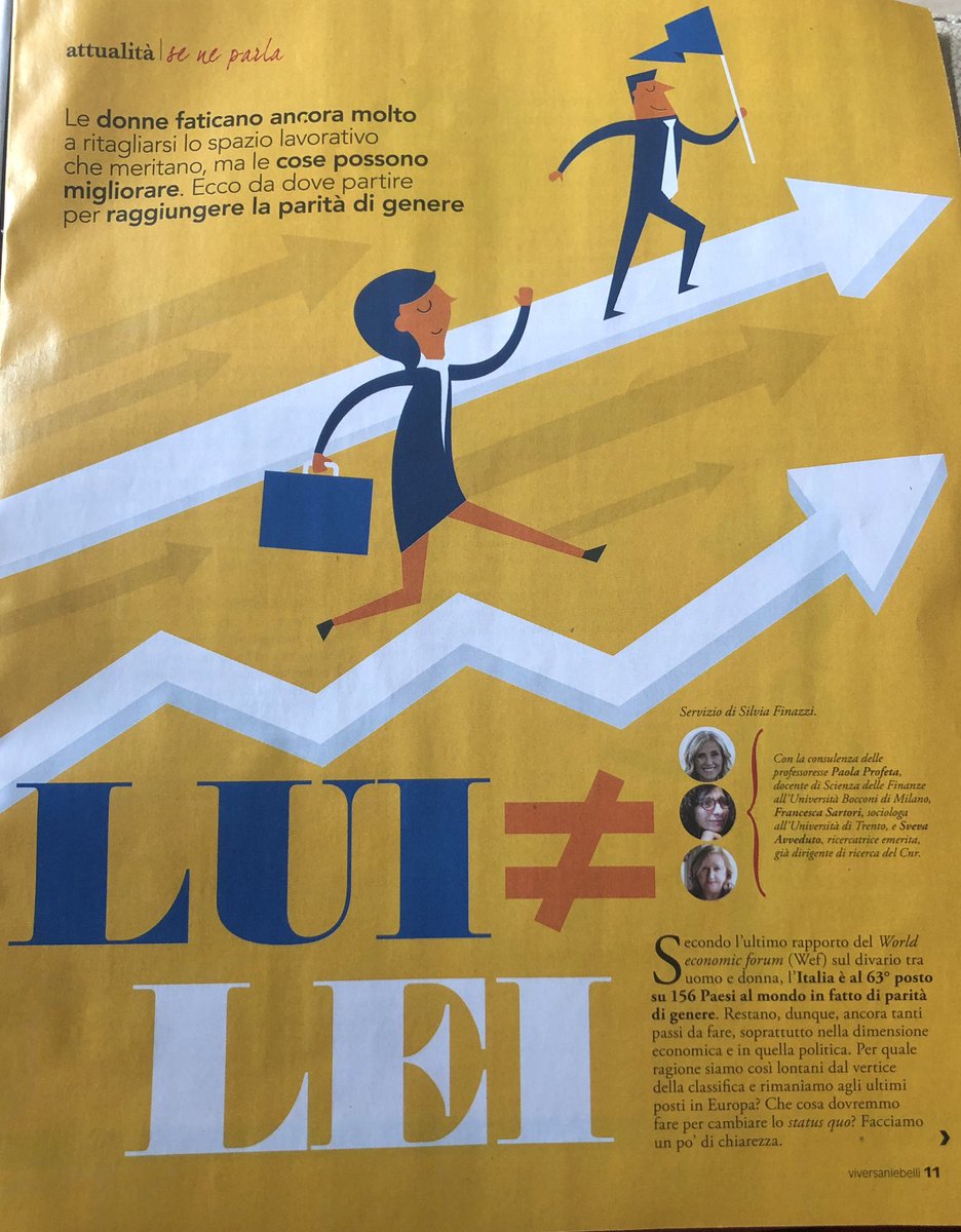 Su Viersani e belli in edicola quattro pagine sulla parità di genere con miei interventi @CNRIrpps <a href="/ScienzaDonne/">no</a> #donnescienza #parità #genere