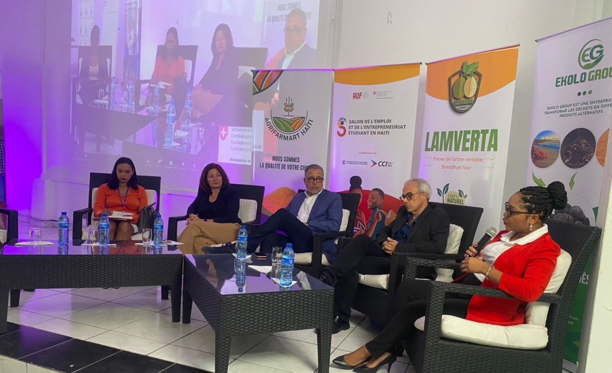 AUF_Caraibe's tweet photo. #S3EH Le panel: Discours croisés Universités -Entreprises - Quelle offre de formation pour quel besoin ?
@ESIH_HAITI, @CCIH, @cfhci, @UQuisqueyaHaiti #CMAH https://t.co/mhwTdJErut