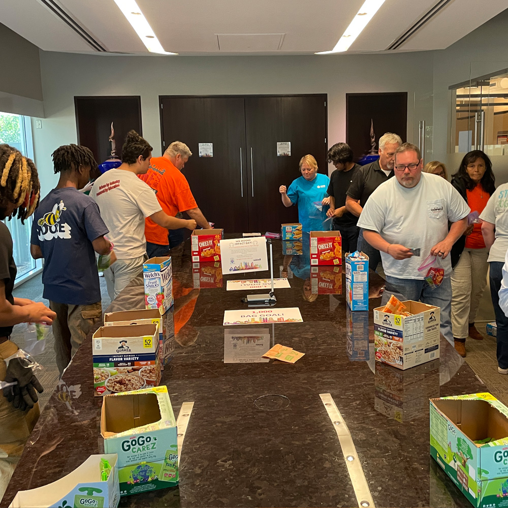 WBMGroupPLLC's tweet photo. Today we came together during our lunch hour to prepare over 1,000 ziplock bags full of snacks for homeless and impoverished children. A big thanks to a great non-profit organization Bright Blessings USA for the opportunity to give back to our community. https://t.co/t7P13DSa15