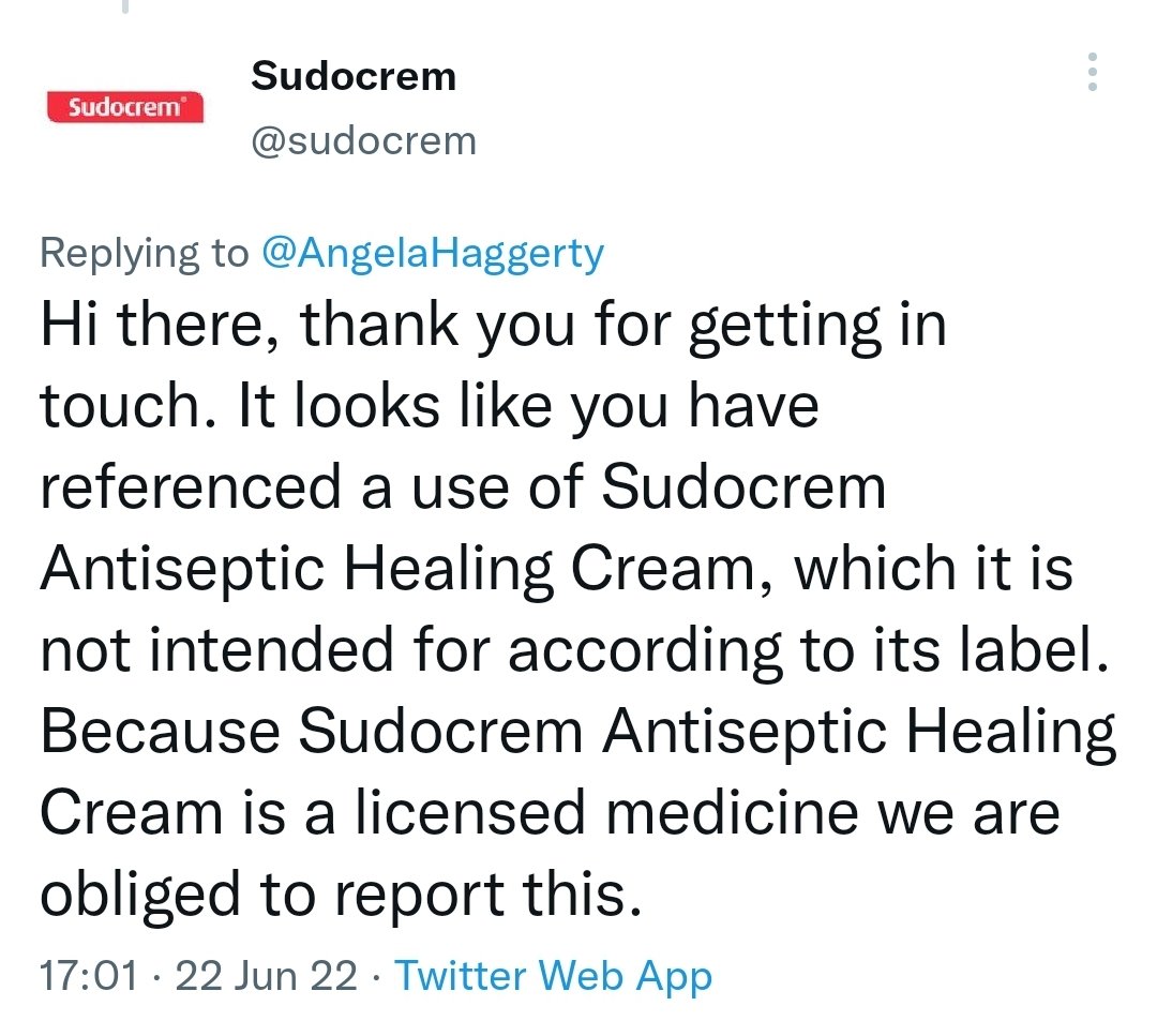 I'll put a wee bit sudocrem on that tweet, sort it right out.