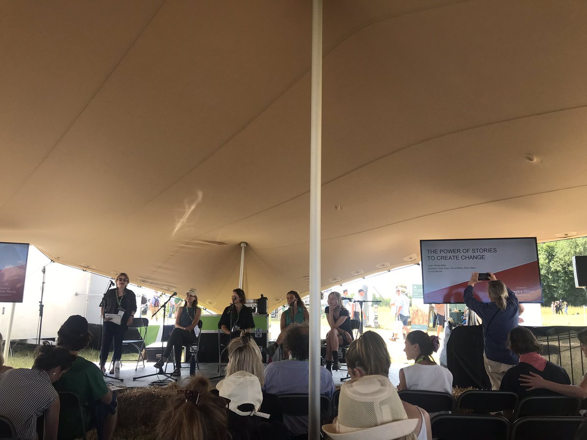 ‘The Power of Stories to Create Change’ session <a href="/Groundswellaguk/">Groundswell</a> with <a href="/abby_super/">Abby Rose</a>, @Dora_Taylor_, <a href="/SheilaDillon/">Sheila Dillon</a>, Joya Berrow &amp; Olivia Wilson, exploring how stories shape our perception of the world 🌎. #Groundswell22 <a href="/farmerama__/">Farmerama Radio</a>