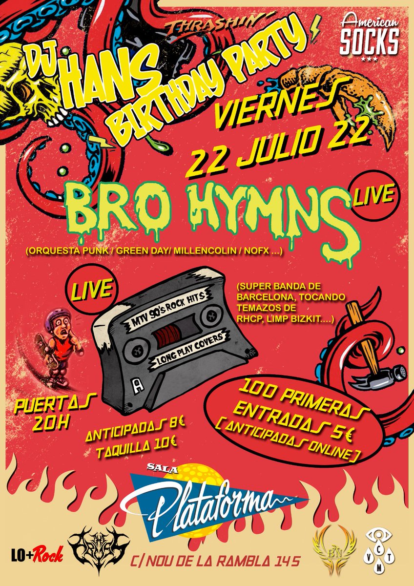 DJHANSBCN's tweet photo. Cada día hay cosas nuevas, colaboradores y demás, para la fiesta de 22 de Julio 

Para no perderte nada, tienes el Facebook https://t.co/vowkJrJUjO

O por Instagram 

#punk #rock #mtv #hits #metal #numetal #djhansbcn #dj #liveshow #Barcelona https://t.co/MuVOYjkpq2