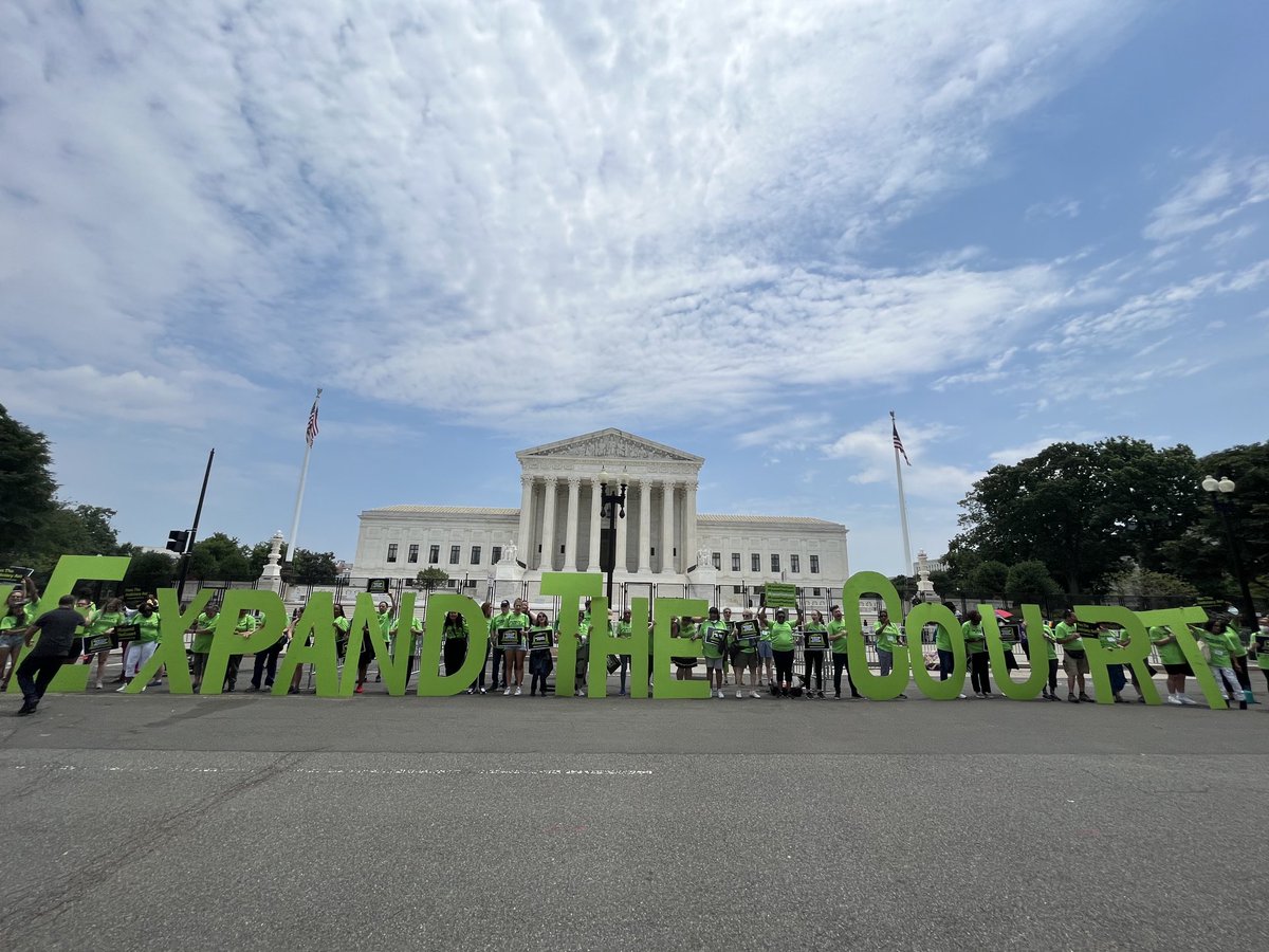 A little message to Congress from the group Demand Justice, ahead of rulings expected Thursday and Friday