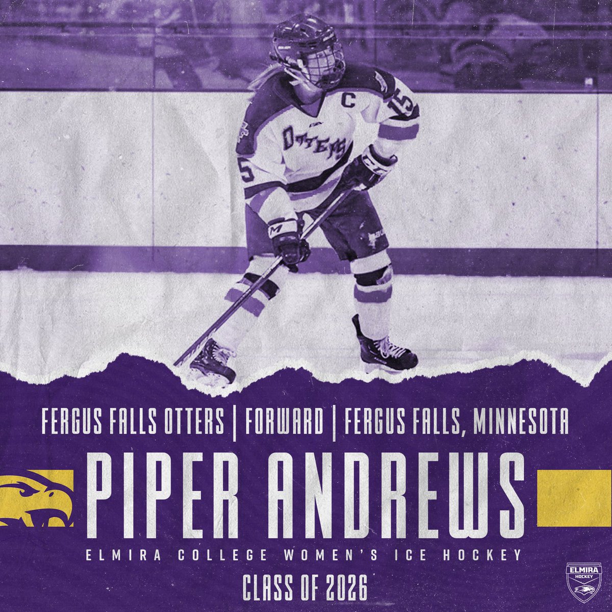 ElmiraWHKY's tweet photo. The next addition to the Class of 2026 is Piper Andrews, a forward from Fergus Falls, MN! ๐ฆ
#ECWH #ClassOf2026 #ElmiraProud https://t.co/RQRhAIUoAN