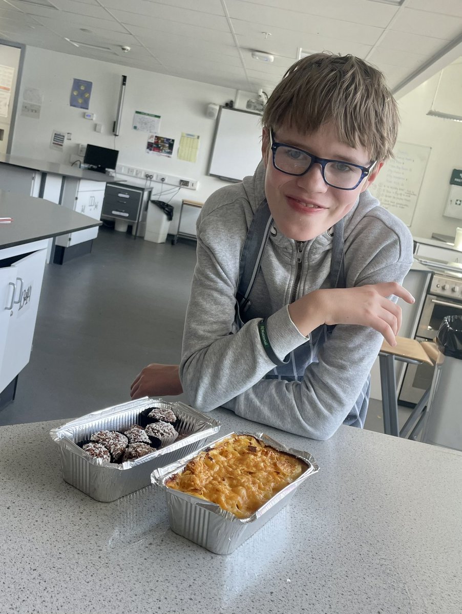 Mikas from our new S2 DAS class joined us this afternoon for an extra practical lesson. He did a great job making his pasta bake and truffles 🧀🍫. Mrs M and Miss S are so proud of the skills Mikas has developed since he joined us in August 🤩 #confidence #lifeskills #ourschool