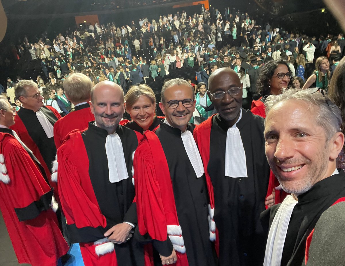 XavierPavie's tweet photo. End of graduation ceremony @essec with @VVinzi @EmmanuelleLeNag @AColson_ @simonnyeck #faculty https://t.co/JsbGBGhjsZ