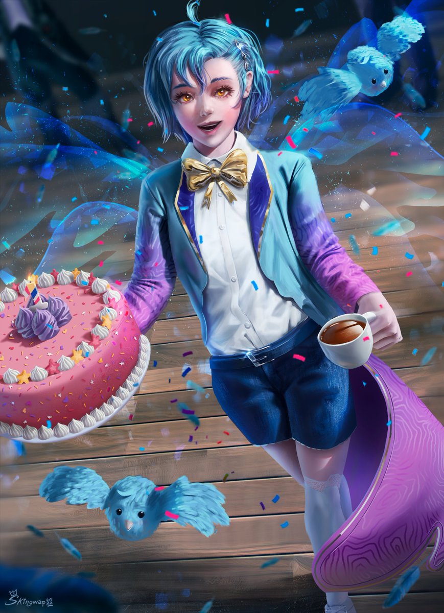 para el aniversario del canal de <a href="/gorrionblue/">Gorrión 🫖 Dreamy Illustrator & Vtuber🌛</a> :3
#dibujo #tecito
