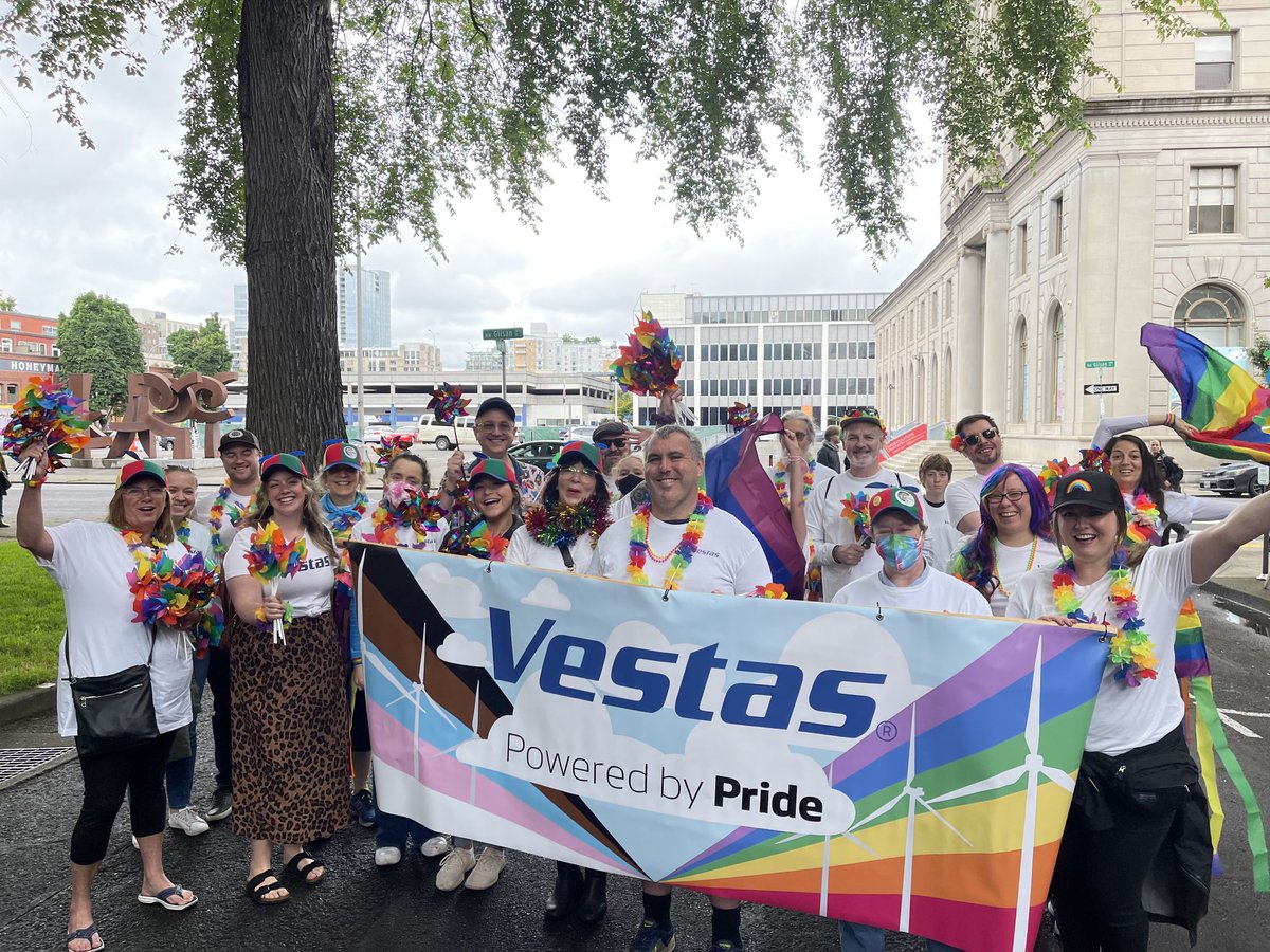 chelseafullmer's tweet photo. I’ve been off Twitter for awhile, but just wanted to say how honored I was to have marched in the Portland Pride Parade this past weekend with my amazing ⁦@Vestas⁩ colleagues! https://t.co/n0TjchRLAp