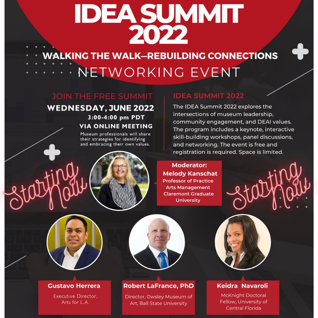 HAPPENING NOW: Session 3: Walking the Walk – Rebuilding and Connections/Networking Event and Day One Closing! Open undergrad/grad students and museum professionals! 
For the link to join and the full Summit schedule visit bit.ly/POLARIS-IDEA-S… 
#IDEASUMMIT2022 #POLARIS