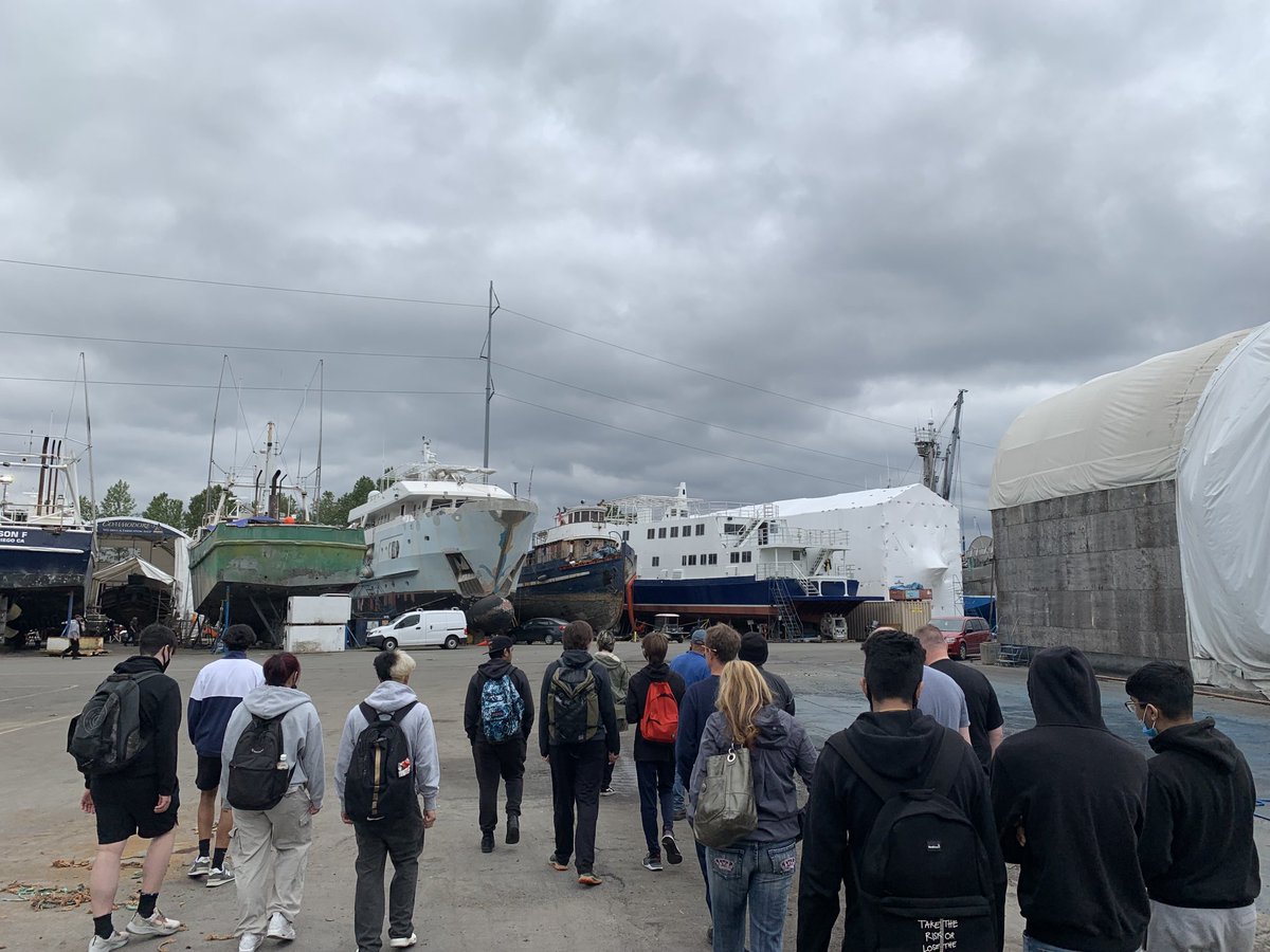 ReneRagetli's tweet photo. Students from John Oliver Sec were treated to a cool tour of the marina and boatyards on Shelter Island. ⁦Thanks to Chris Lee and Roger Boulet for organising. ⁦@JO_School⁩ @vsbcareered⁩ https://t.co/bjn5YwsYlz